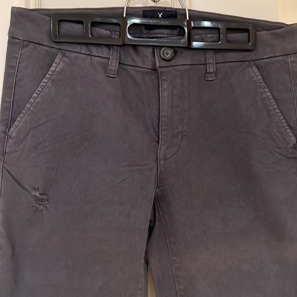 American eagle distressed chino pants indigo/ purple size 8 with a stretch - Picture 2 of 4